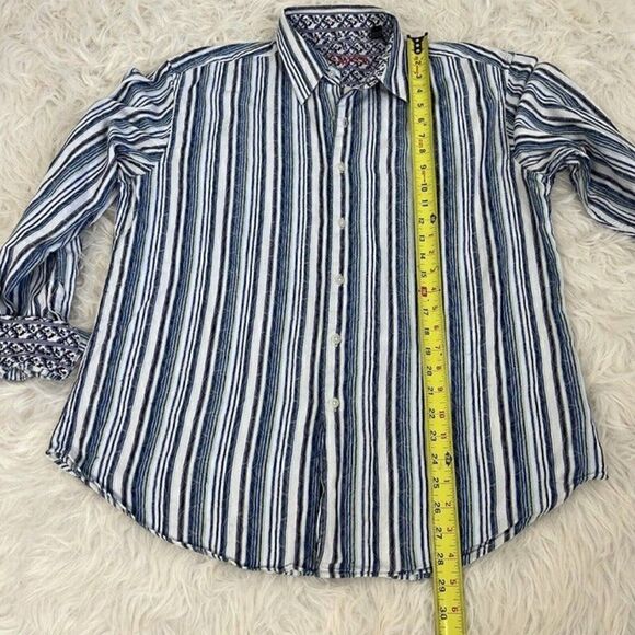 Robert Graham White Multicolored Striped Geometric Embroidered Button Up Shirt - Picture 12 of 12